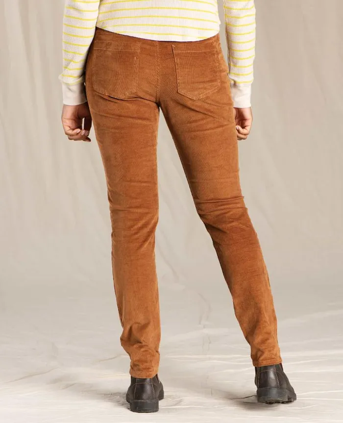 Women Pants Toad and Co Karuna Cord 5 Pocket Skinny Pant Brown Sugar