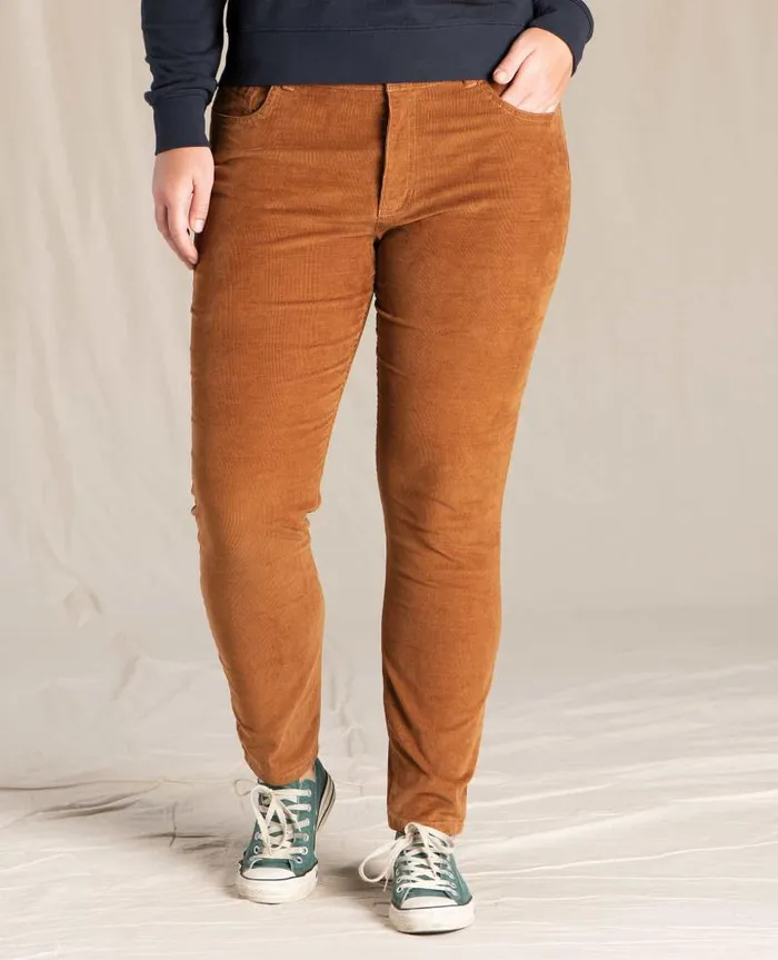Women Pants Toad and Co Karuna Cord 5 Pocket Skinny Pant Brown Sugar