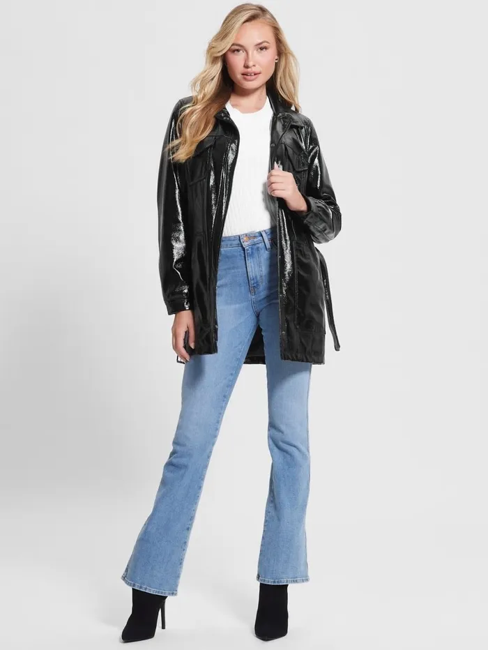 Women Pax FauxLeather Jacket Black Jackets and Coats GUESS