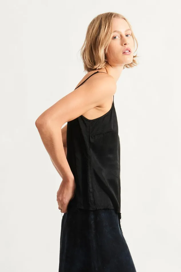 Women Pebble Satin Black Mona Cami Raquel Allegra Sweaters and Knits