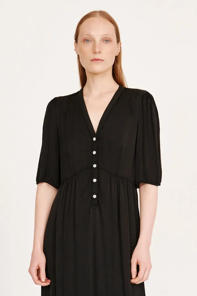 Women Pebble Satin Black Perfect Dress Raquel Allegra Dresses