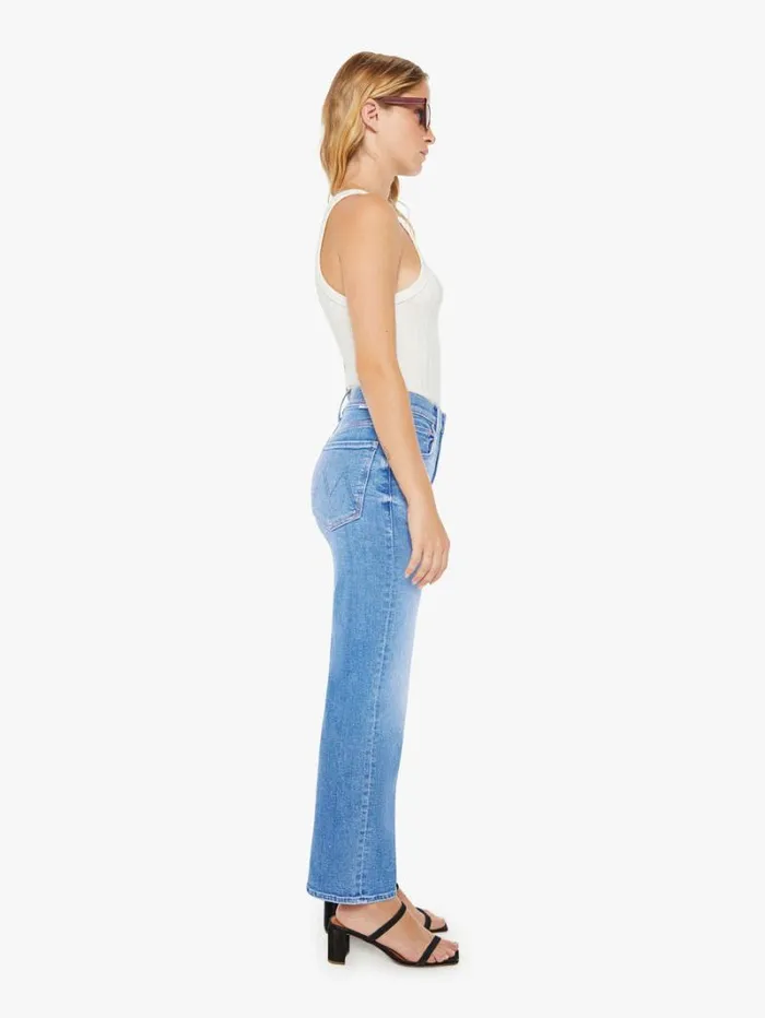 Women Petites Mother Denim Petites The Lil039 Zip Rambler Flood Wash Out Of The Blue