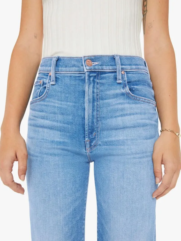 Women Petites Mother Denim Petites The Lil039 Zip Rambler Flood Wash Out Of The Blue