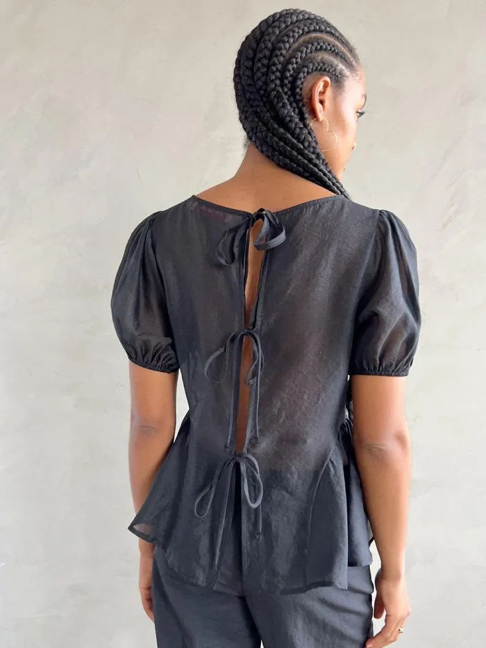 Women Petra Blouse Black Organza Lisa Says Gah Blouses