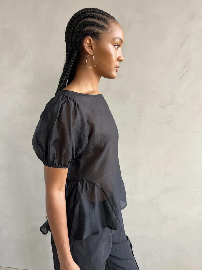Women Petra Blouse Black Organza Lisa Says Gah Blouses