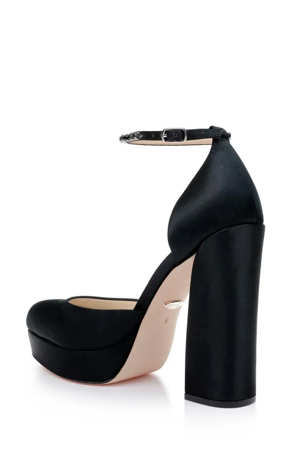 Women Platform Badgley Mischka Felixa Platform With Gemstone Ankle Strap Black