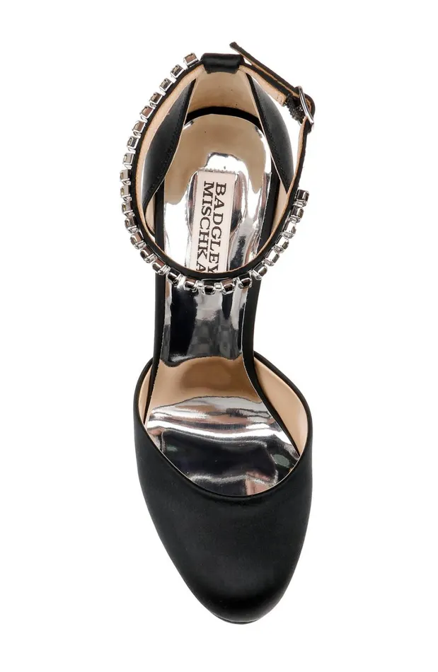 Women Platform Badgley Mischka Felixa Platform With Gemstone Ankle Strap Black