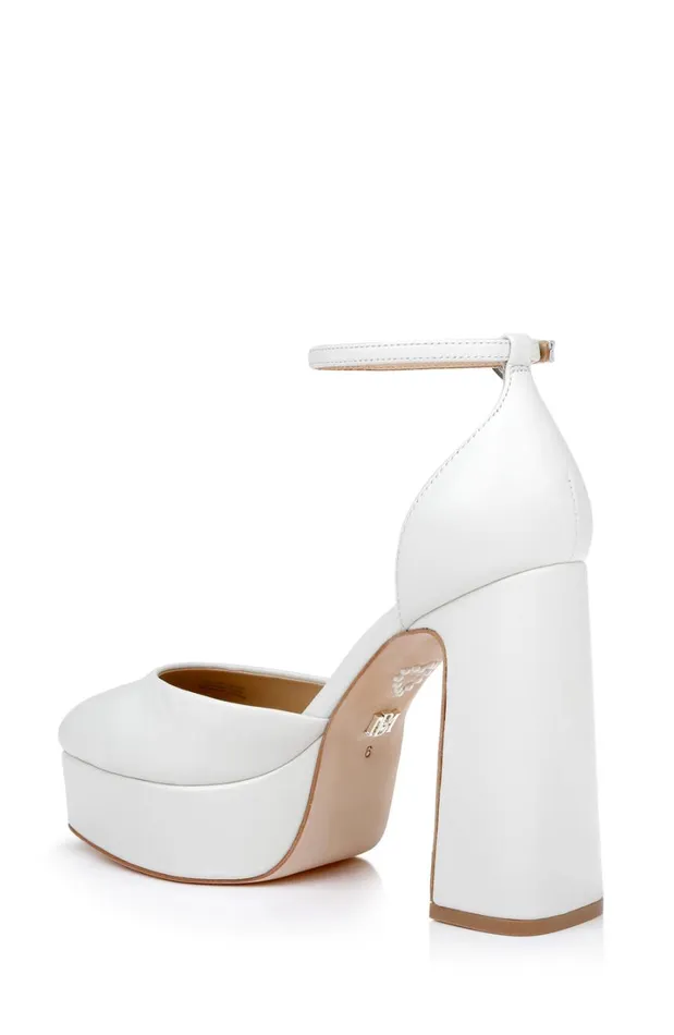 Women Platform Badgley Mischka Jayda Ii Leather Platform Pumps White Leather