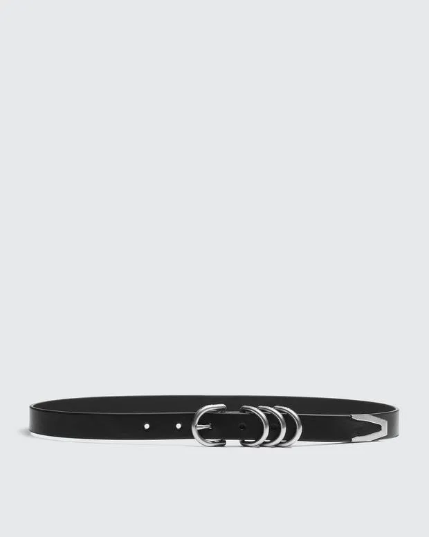 Women rag and bone Baby Spire Leather Belt Black Belts
