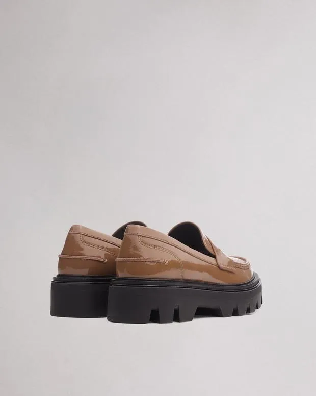 Women rag and bone Quinn Leather Loafer Black PatentTaupe Patent Flats