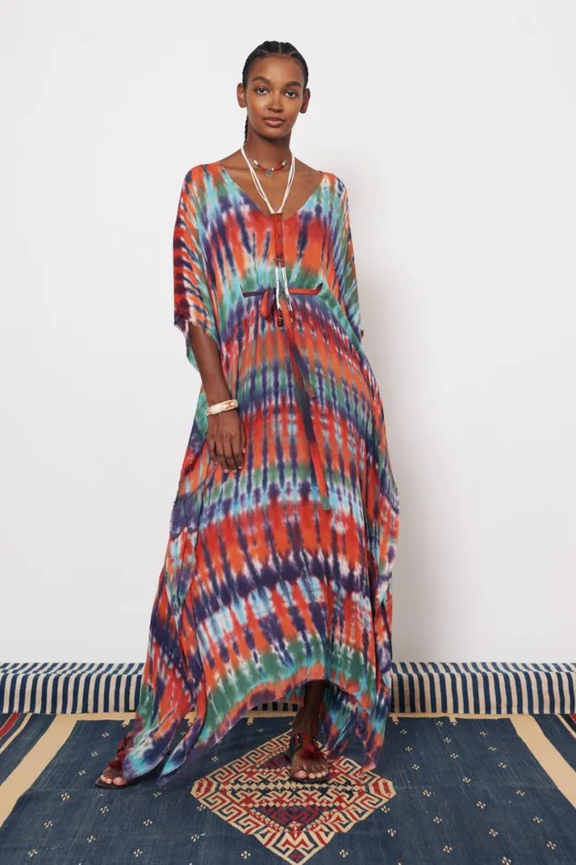 Women Rainbow Kigali Silk Caftan Raquel Allegra Dresses