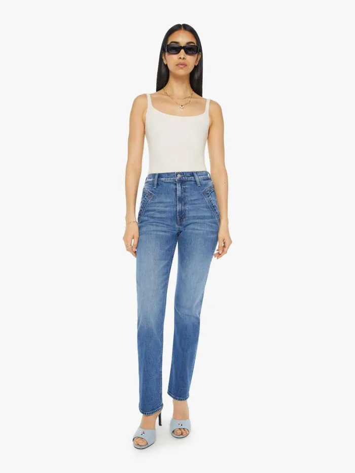 Women Relaxed Mother Denim The Triangle Smarty Pants Skimp Wash Dream Team