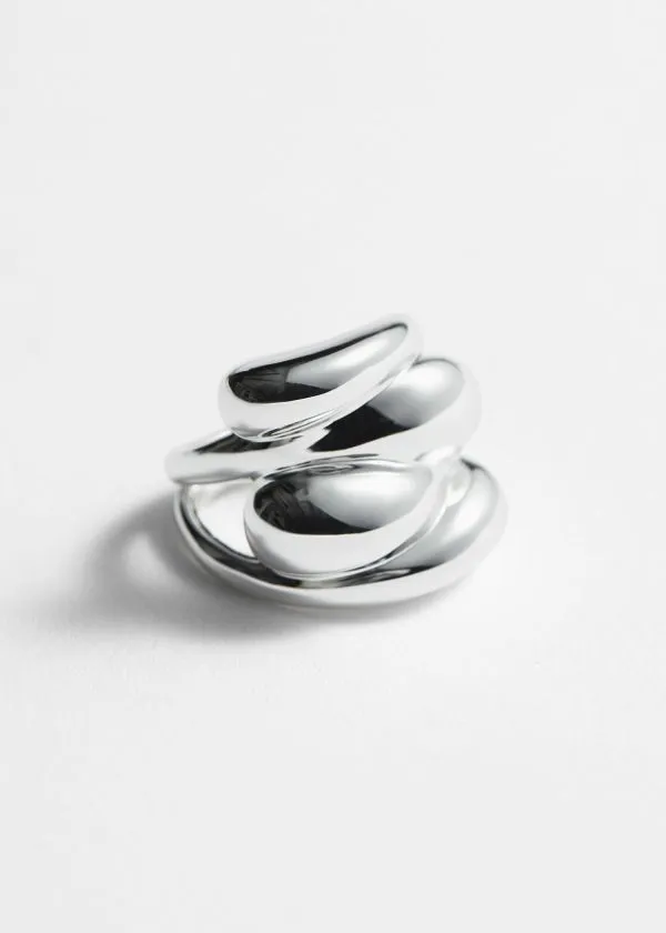 Women Rings and Other Stories Chunky Sculptural Ring Silver