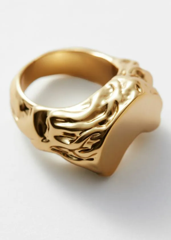 Women Rings and Other Stories Sculpted Signet Ring Gold