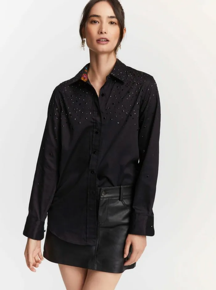 Women Robert Graham Tops Carrie Shirt Black