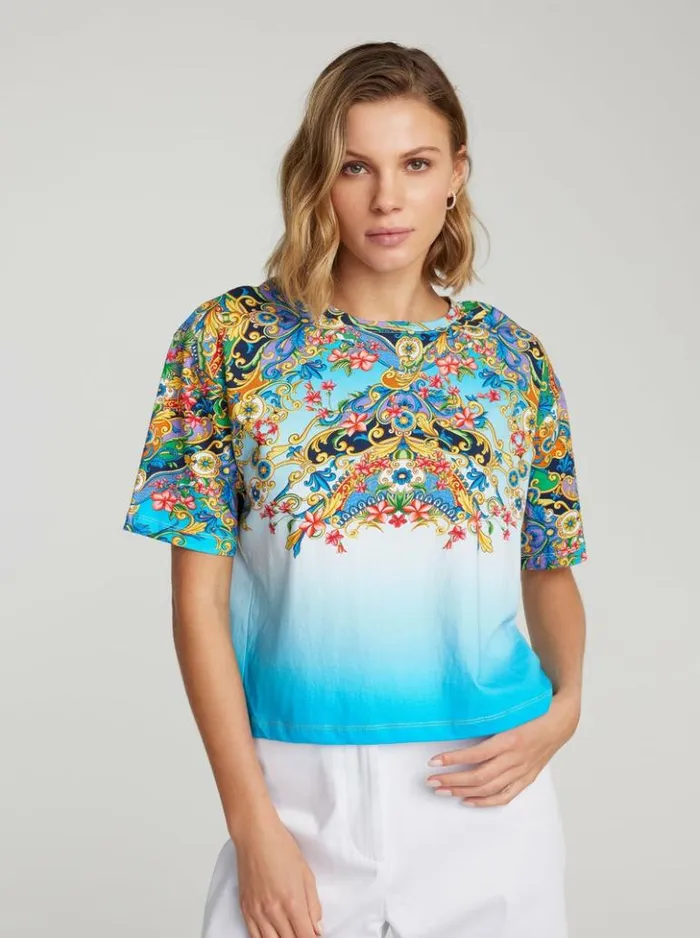 Women Robert Graham Tops Ombre Wallpaper TShirt Multi