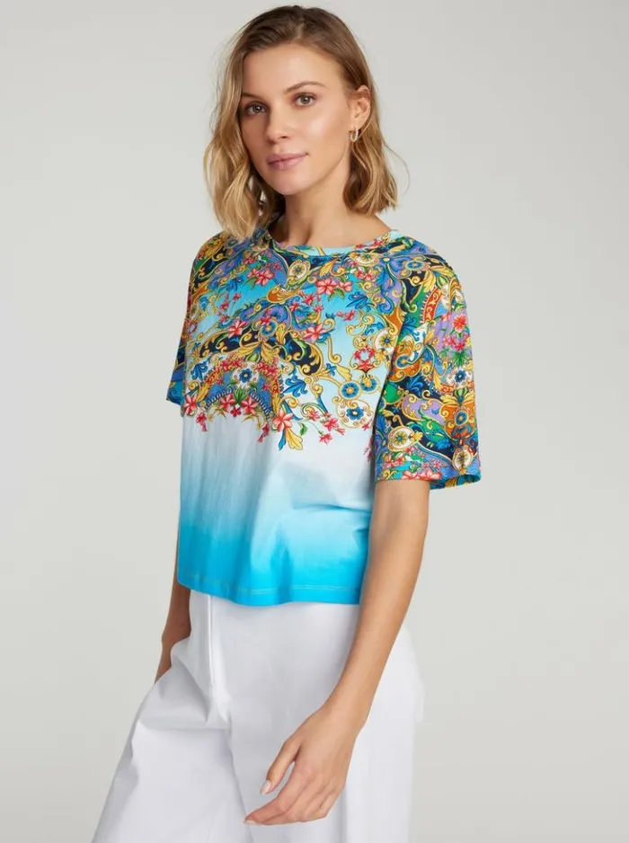 Women Robert Graham Tops Ombre Wallpaper TShirt Multi