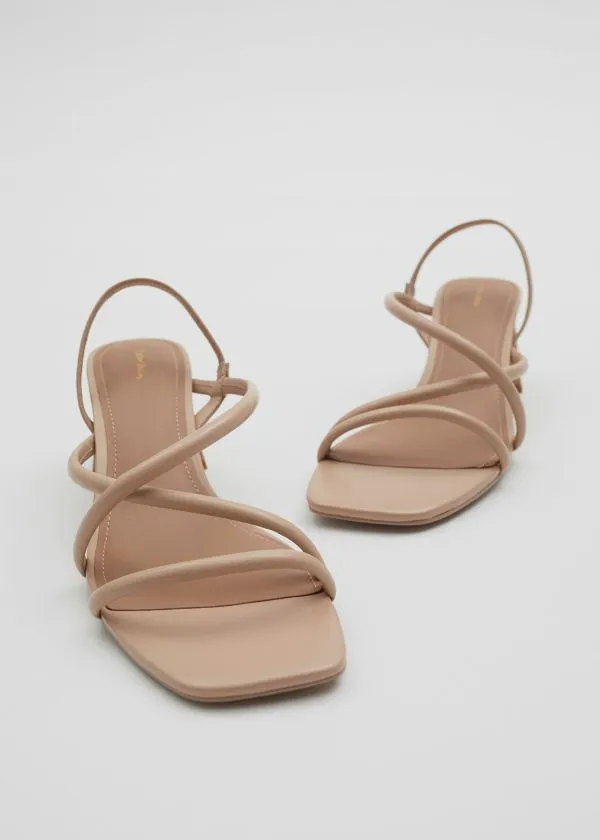 Women Sandals and Other Stories Strappy Block Heel Sandals Beige