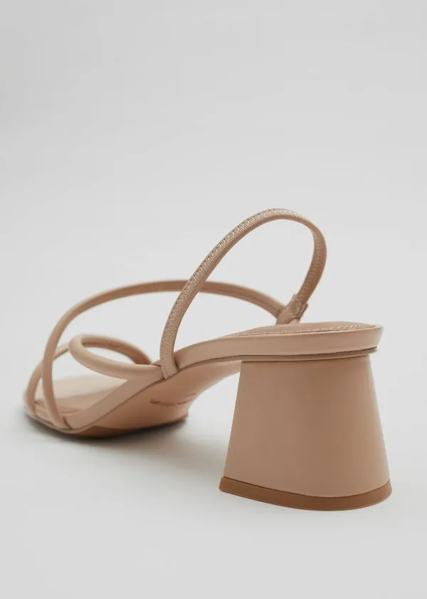 Women Sandals and Other Stories Strappy Block Heel Sandals Beige