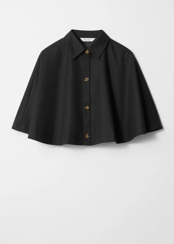 Women Scarves and Other Stories Cropped Trench Cape Black