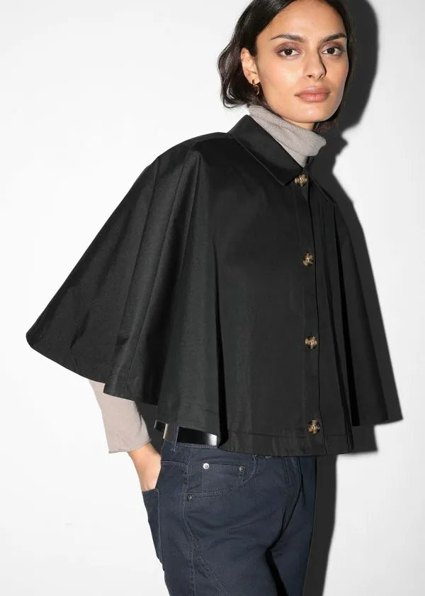 Women Scarves and Other Stories Cropped Trench Cape Black