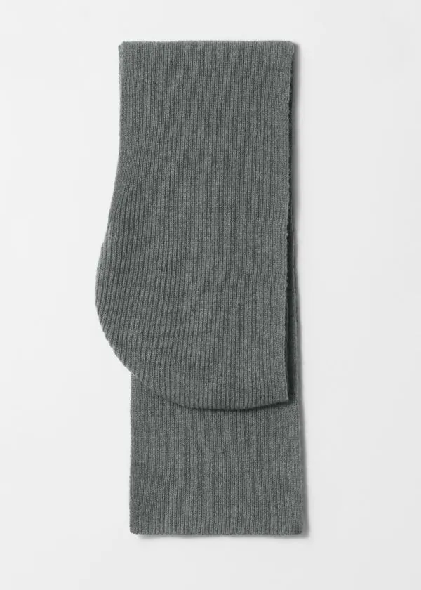 Women Scarves and Other Stories Hooded Wool Scarf Stone