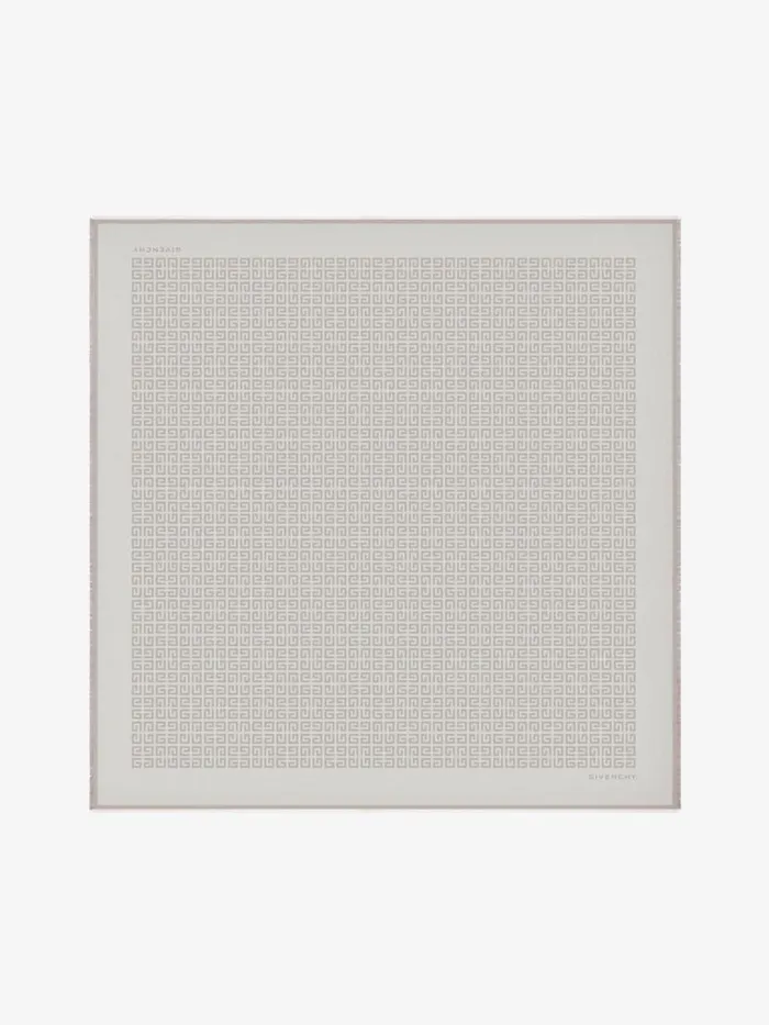 Women Scarves Givenchy 4G Shawl In Silk And Wool Dust Grey