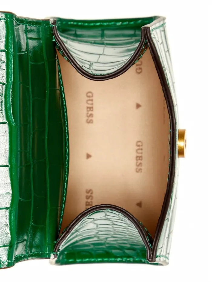 Women Sestri CrocodileEmbossed Mini Crossbody Green Handbags GUESS Women Sestri CrocodileEmbossed Mini Crossbody Green Handbags GUESS