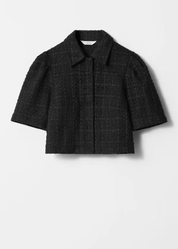 Women Sets and Suits and Other Stories Cropped Tweed Jacket Black Women Sets and Suits and Other Stories Cropped Tweed Jacket Black