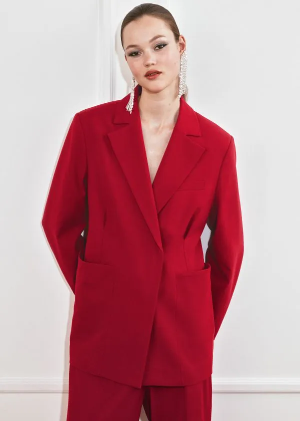 Women Sets and Suits and Other Stories Tailored Waisted Blazer Red