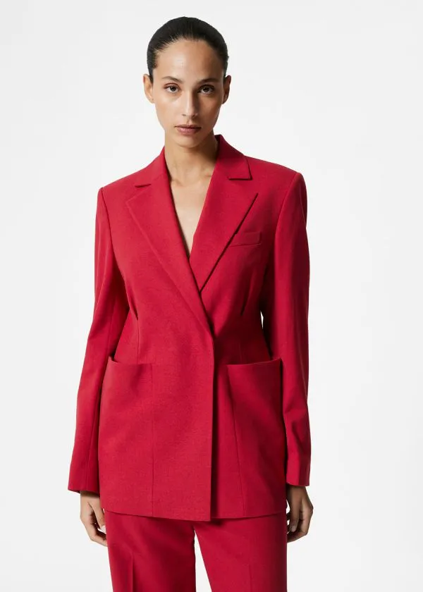 Women Sets and Suits and Other Stories Tailored Waisted Blazer Red