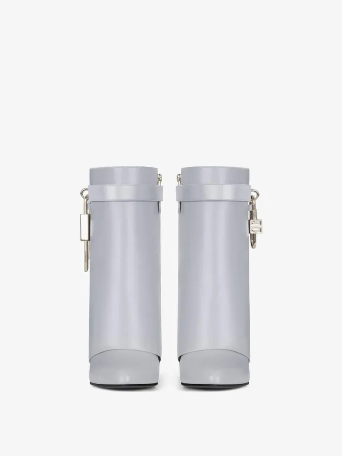 Women Shark Lock Givenchy Shark Lock Ankle Boots In Leather Light Grey Women Shark Lock Givenchy Shark Lock Ankle Boots In Leather Light Grey