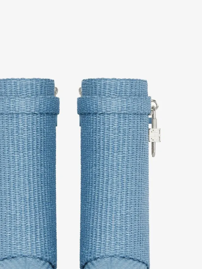 Women Shark Lock Givenchy Shark Lock Ankle Boots In Raffia Denim Blue