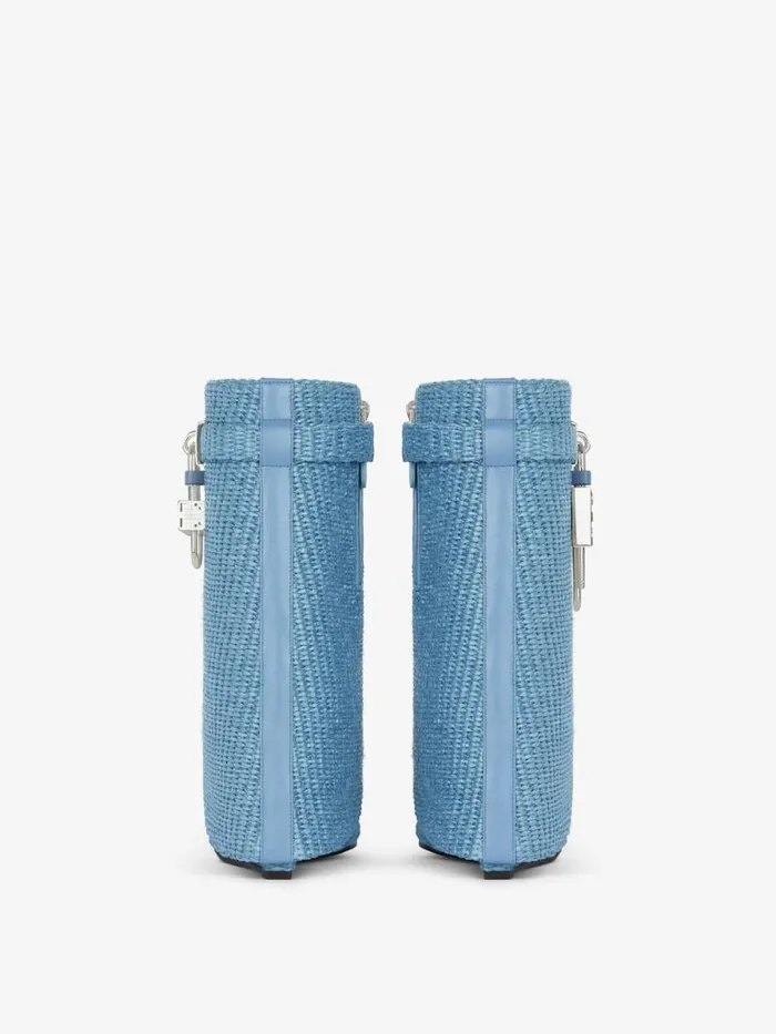 Women Shark Lock Givenchy Shark Lock Ankle Boots In Raffia Denim Blue
