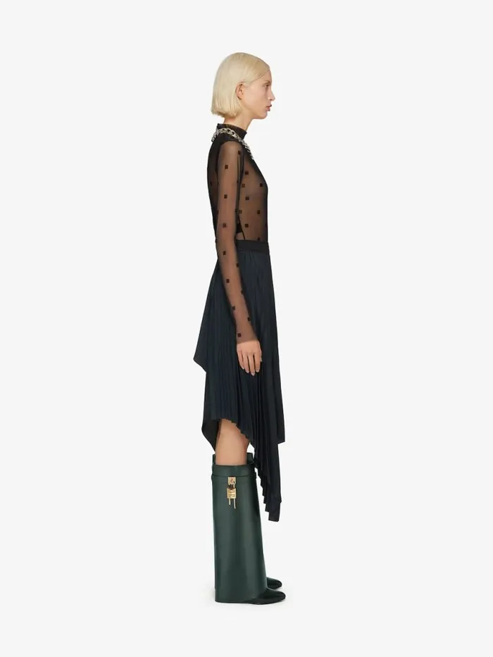 Women Shark Lock Givenchy Shark Lock Boots In Leather Green Forest