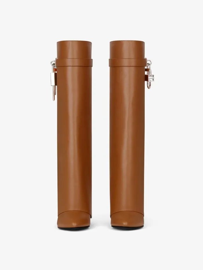 Women Shark Lock Givenchy Shark Lock Boots In Leather Tan Women Shark Lock Givenchy Shark Lock Boots In Leather Tan