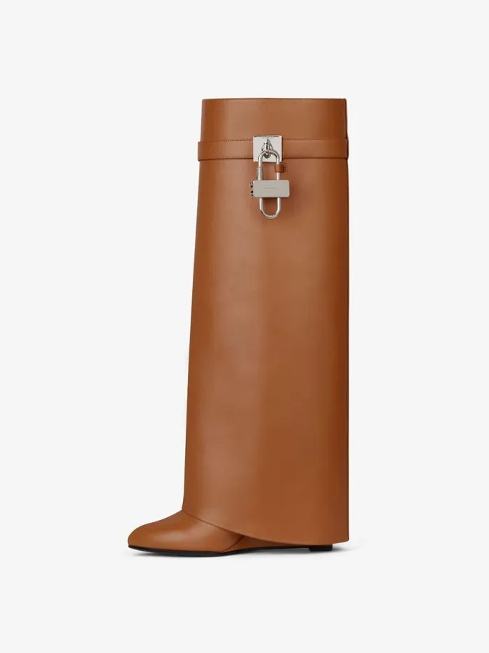 Women Shark Lock Givenchy Shark Lock Boots In Leather Tan Women Shark Lock Givenchy Shark Lock Boots In Leather Tan