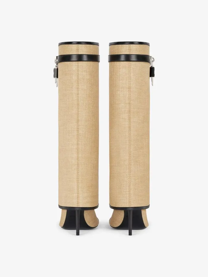Women Shark Lock Givenchy Shark Lock Stiletto Sandal Boots In Raffia Black Women Shark Lock Givenchy Shark Lock Stiletto Sandal Boots In Raffia Black