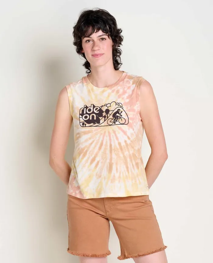 Women Shirts and Tops Toad and Co Boundless Jersey Tank Mandarin Tie Dye