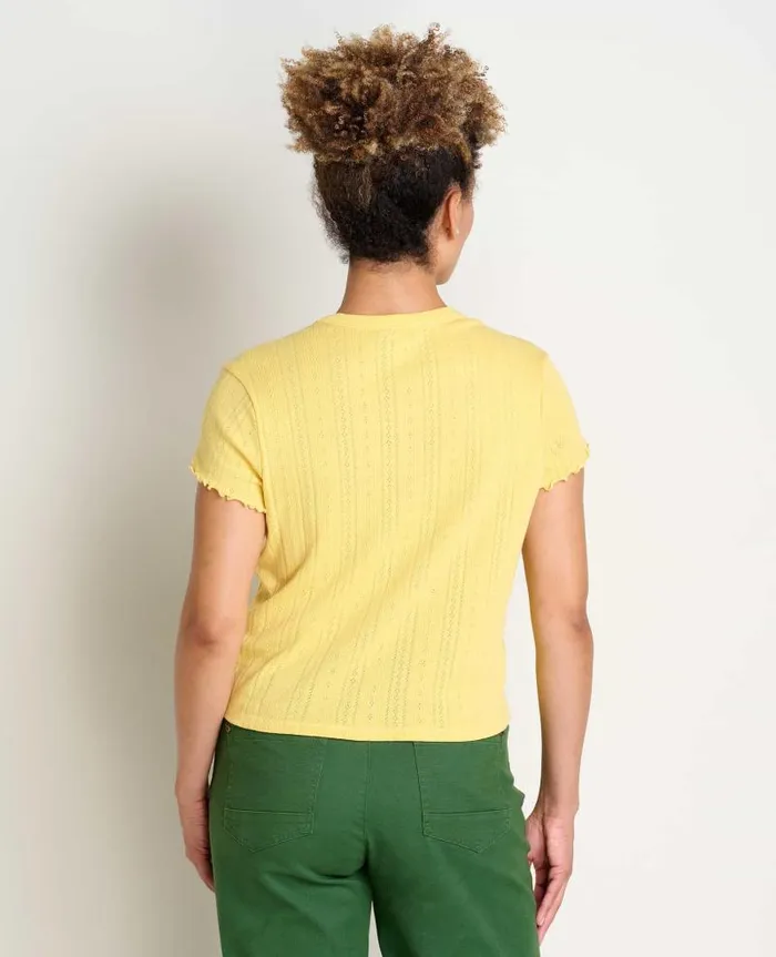 Women Shirts and Tops Toad and Co Foothill Pointelle Baby Tee Chamomile