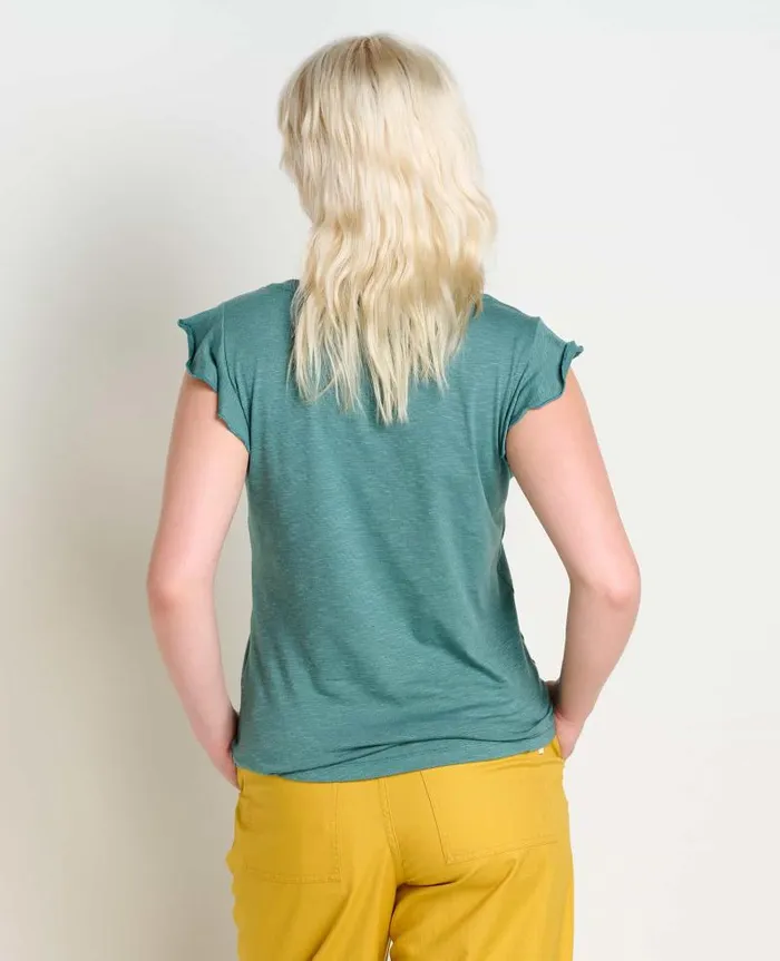 Women Shirts and Tops Toad and Co Rufflita II Tee Silver Pine
