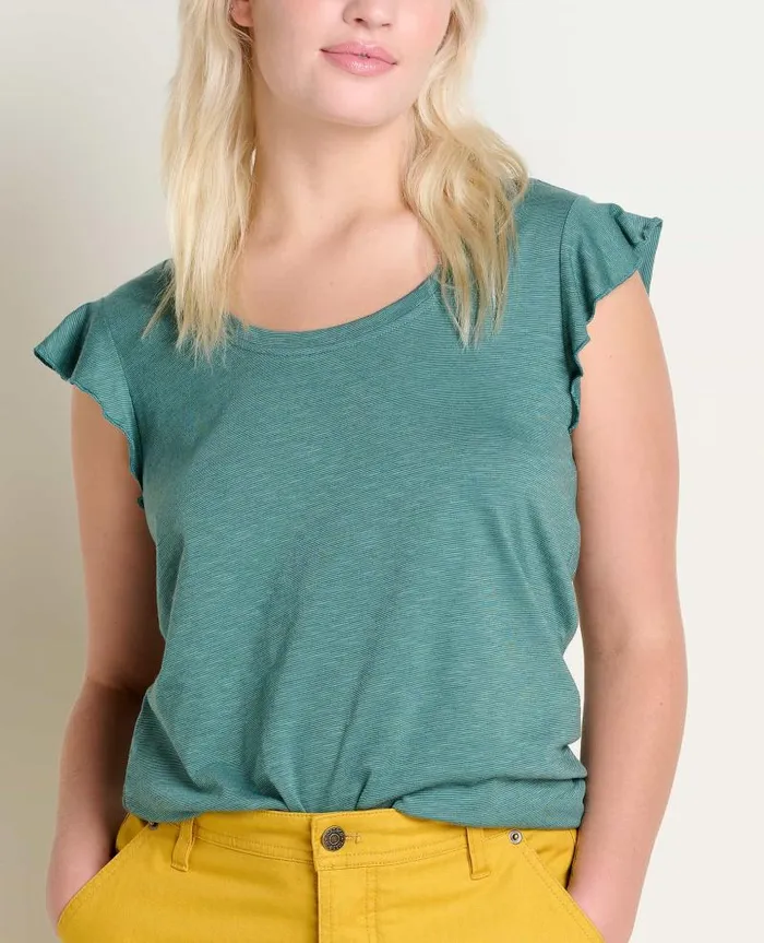 Women Shirts and Tops Toad and Co Rufflita II Tee Silver Pine