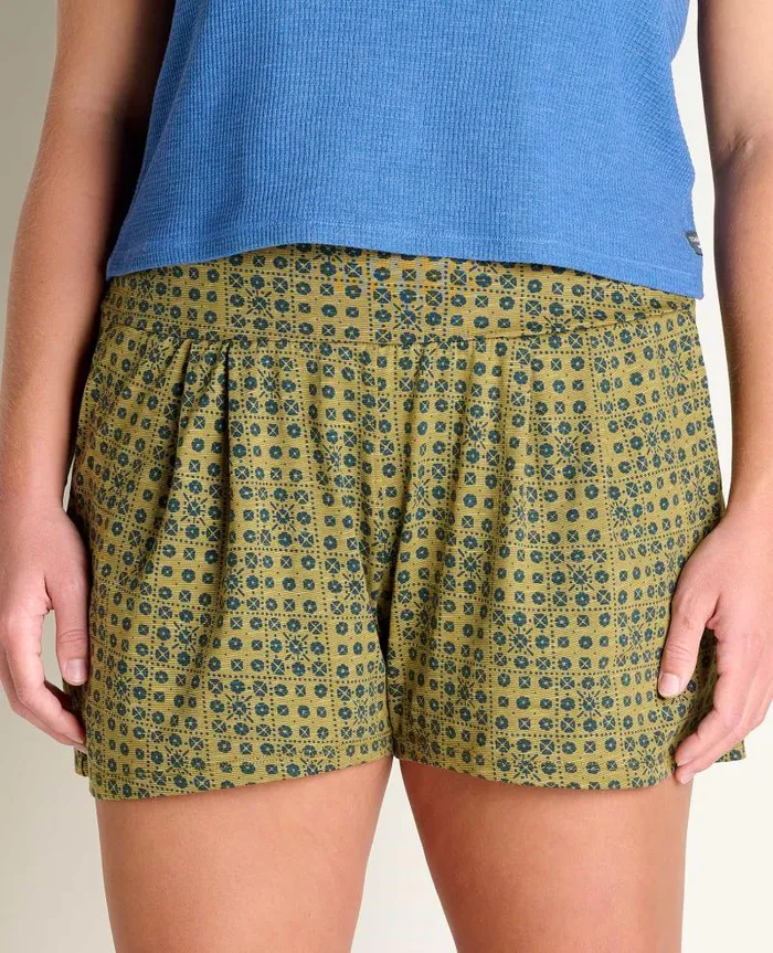 Women Shorts Toad and Co Chaka Short Green Moss Geo Print