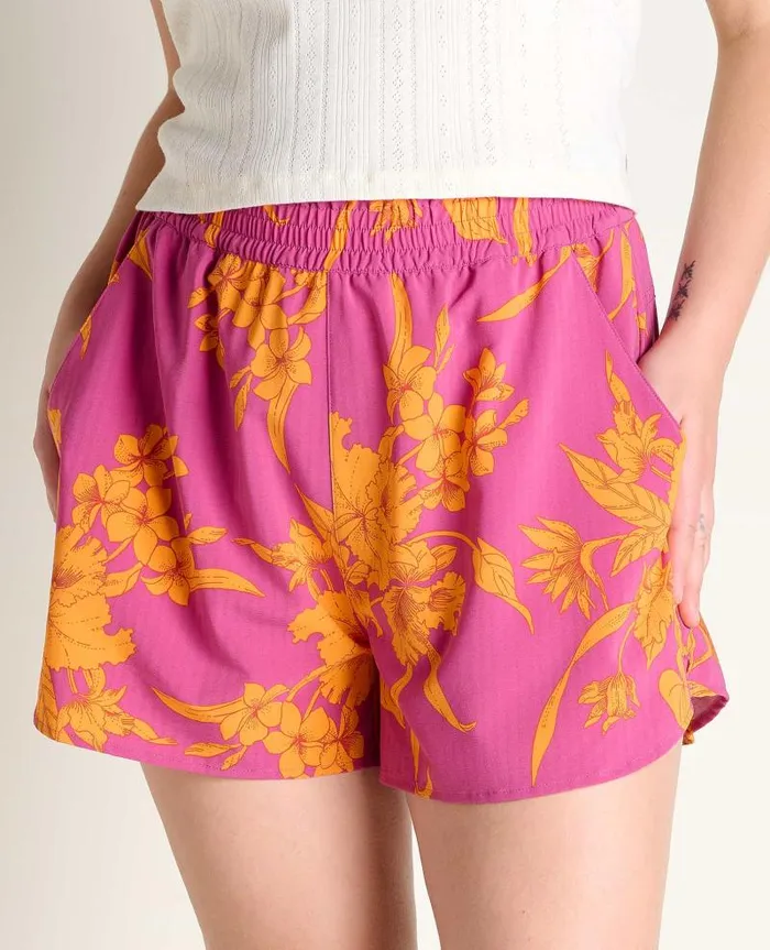 Women Shorts Toad and Co Sunkissed PullOn Short II Flame Leaf Texture Print