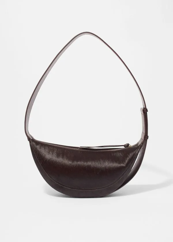 Women Shoulder Bags and Other Stories Textured Leather Bag Mahogany