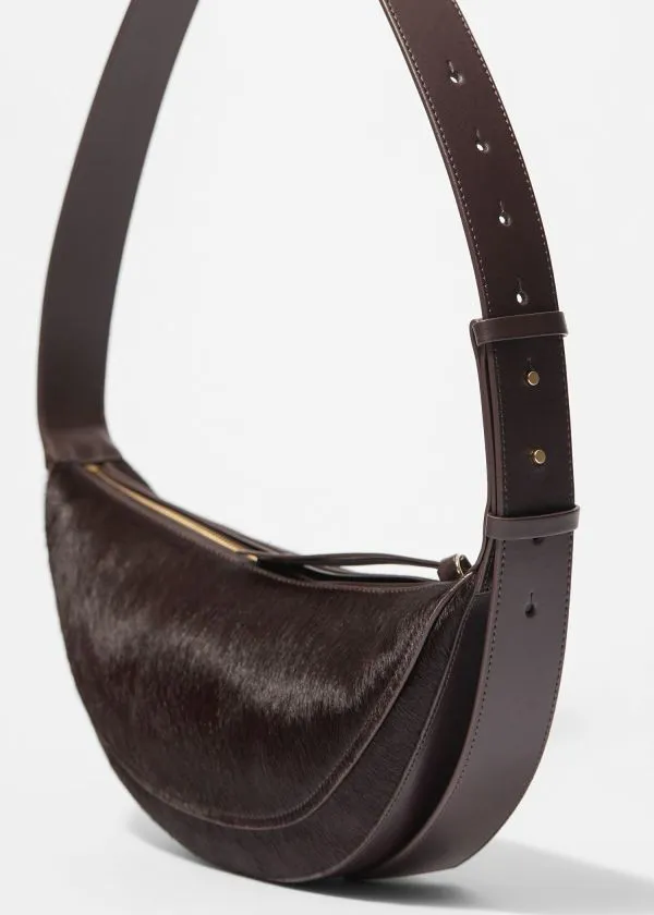 Women Shoulder Bags and Other Stories Textured Leather Bag Mahogany
