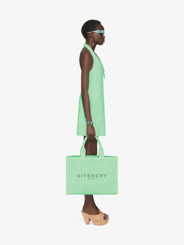 Women Shoulder Bags Givenchy Medium GTote Bag In 4G Cotton Towelling Aqua Green Women Shoulder Bags Givenchy Medium GTote Bag In 4G Cotton Towelling Aqua Green