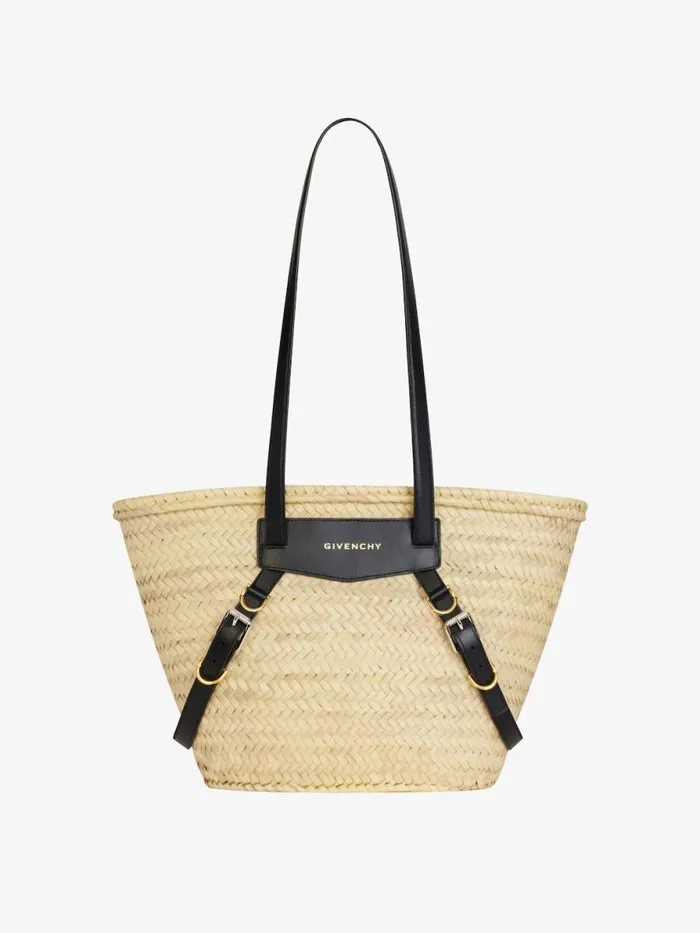 Women Shoulder Bags Givenchy Medium Voyou Basket Bag In Raffia Black