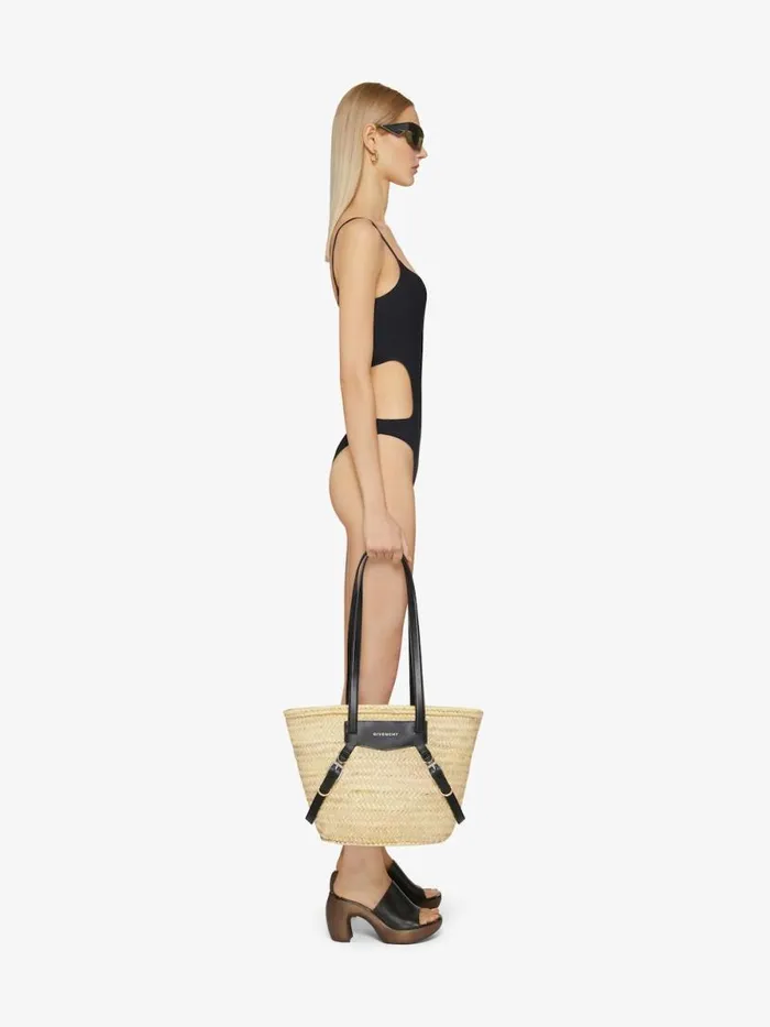 Women Shoulder Bags Givenchy Medium Voyou Basket Bag In Raffia Black Women Shoulder Bags Givenchy Medium Voyou Basket Bag In Raffia Black