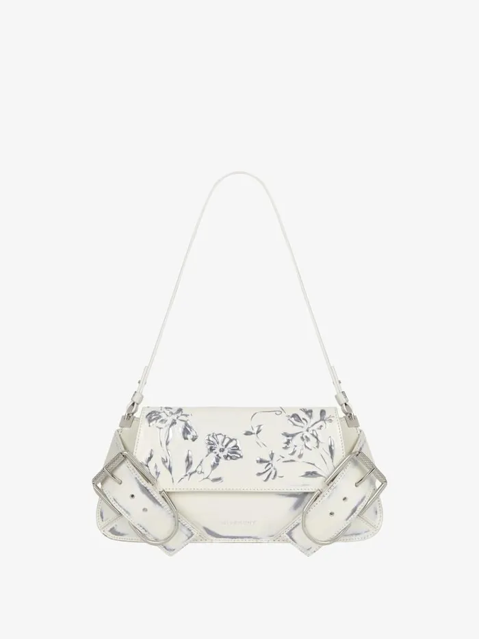 Women Shoulder Bags Givenchy Voyou Shoulder Flap Bag In Leather With Floral Pattern Ivory Women Shoulder Bags Givenchy Voyou Shoulder Flap Bag In Leather With Floral Pattern Ivory